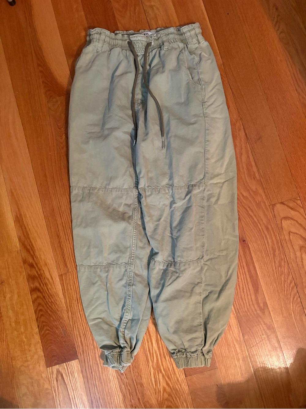 Zara Light Sage Elastic Waist Jogger Pants